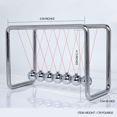 CERROPI Newtons Cradle Pendulum with 7 4.52 x 6.69 x 3.54 inches, Silver