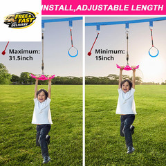 Ninja-Twister Swing Spins Set: Slackline Attachments – 360° Handle Twist-Spin Fl