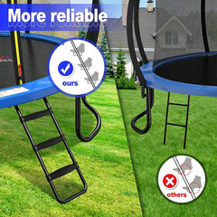 Trampoline Ladder and Slide Kit – Universal 3 Steps Stair Slide with Buffer, Eas