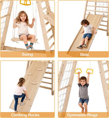 7-in-1 Indoor Jungle Gym for Toddlers – Climbing, Slide, Swing & More!