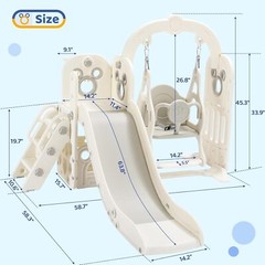 Kids Slide and Swing Set Slide Climber for Toddler Indoor Outdoor Baby Playset