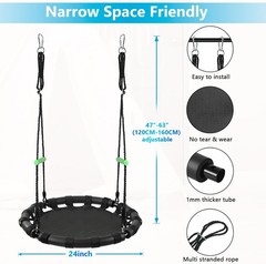 Tree Swing with PP Mat – Durable, Safe, and Easy to Install,Black Outdoor Sau…