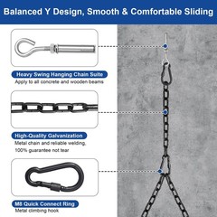Heavy Duty Y Hanging Chain Kit (2 Pack), 7.2ft Length, 1400 lbs Load, Rustpro…