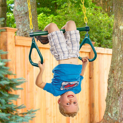 Gym Rings Trapeze Swing Bar 16″, Heavy Duty 47″ Chain Swing Set Accessories with