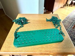 Vtg Metal Kid’s Swing | Green Chained Swing Set Swing | 1950’s Coolvent Swing