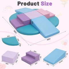 9-Piece Climbing Toys for Toddlers: Soft PU Leather Foam Blocks – Baby Climb …