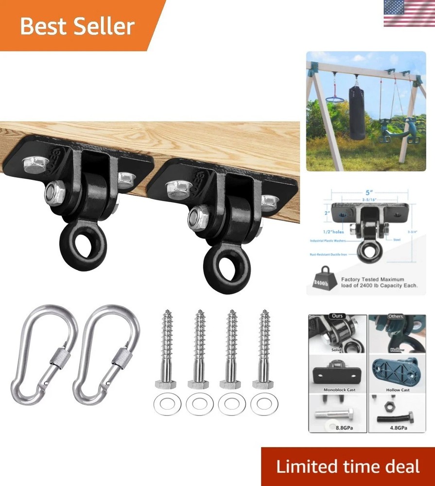 2400 lb Capacity Heavy Duty Swing Hangers for Wooden Sets Playground Porch In…