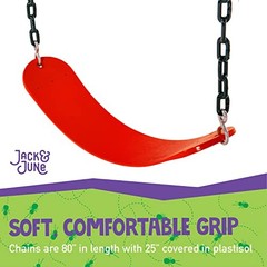 Jack & June Belt Playset Swing with 80” Chains Made for 5’ and 6’ Deck Red