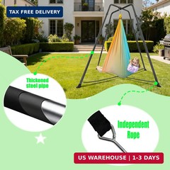 Swing Stand Frame with Sensory Pod Swings and Chair,X-Shaped Swing Set，Heavy-Dut