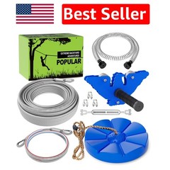 65FT Zip Line Kit with Steel Trolley & Brake – Backyard Entertainment