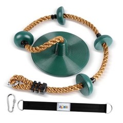 Climbing Rope with Platforms and Disc Swing Seat Set Green Disc Swing Seat
