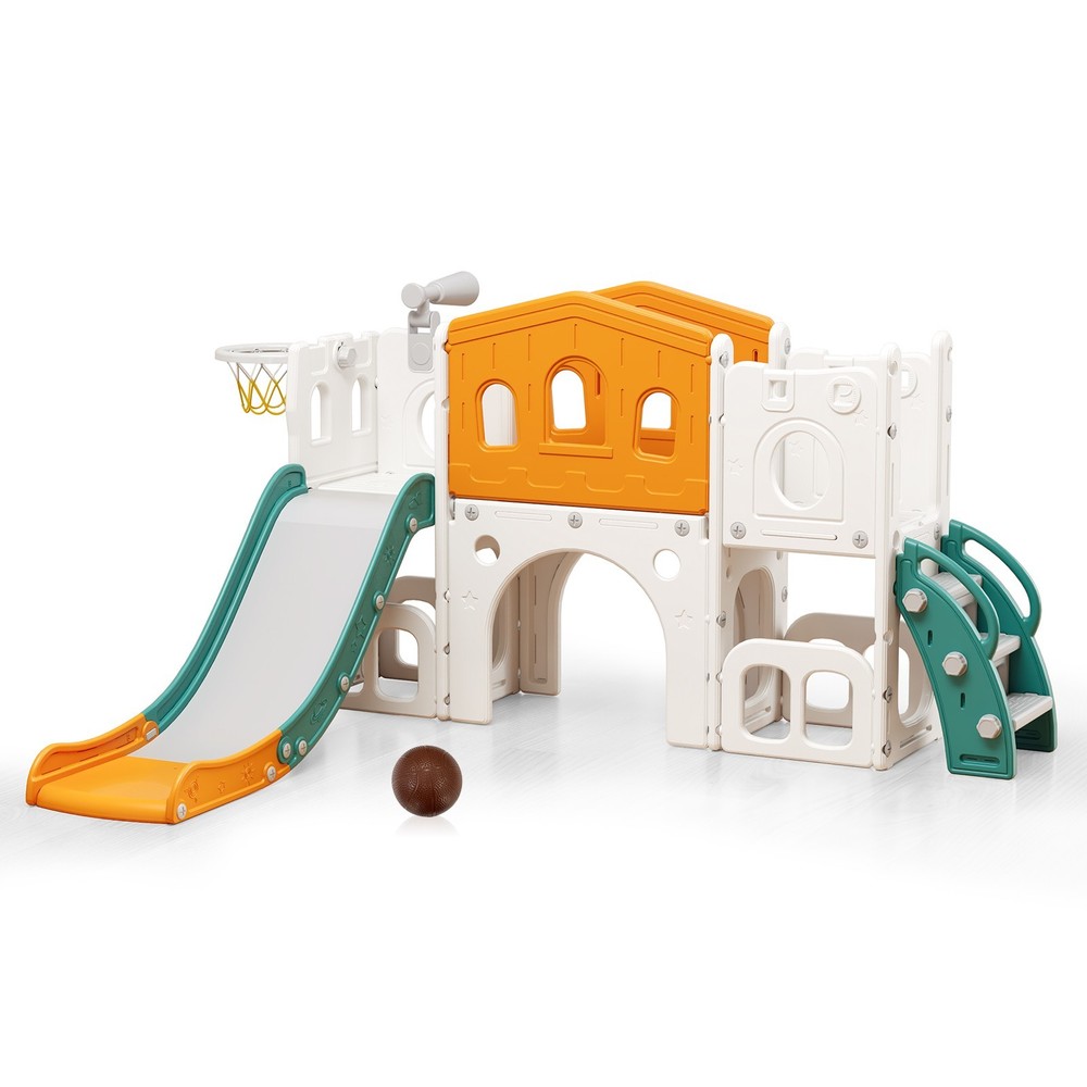 Toddler Slide Set, 8 in 1 Kids Slide with Climber, Indoor Outdoor Slide for 1-3