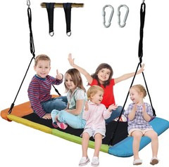 60” Large Rectangle Tree Swing Heavy Duty 800lb Capacity Giant Platform Outdoor