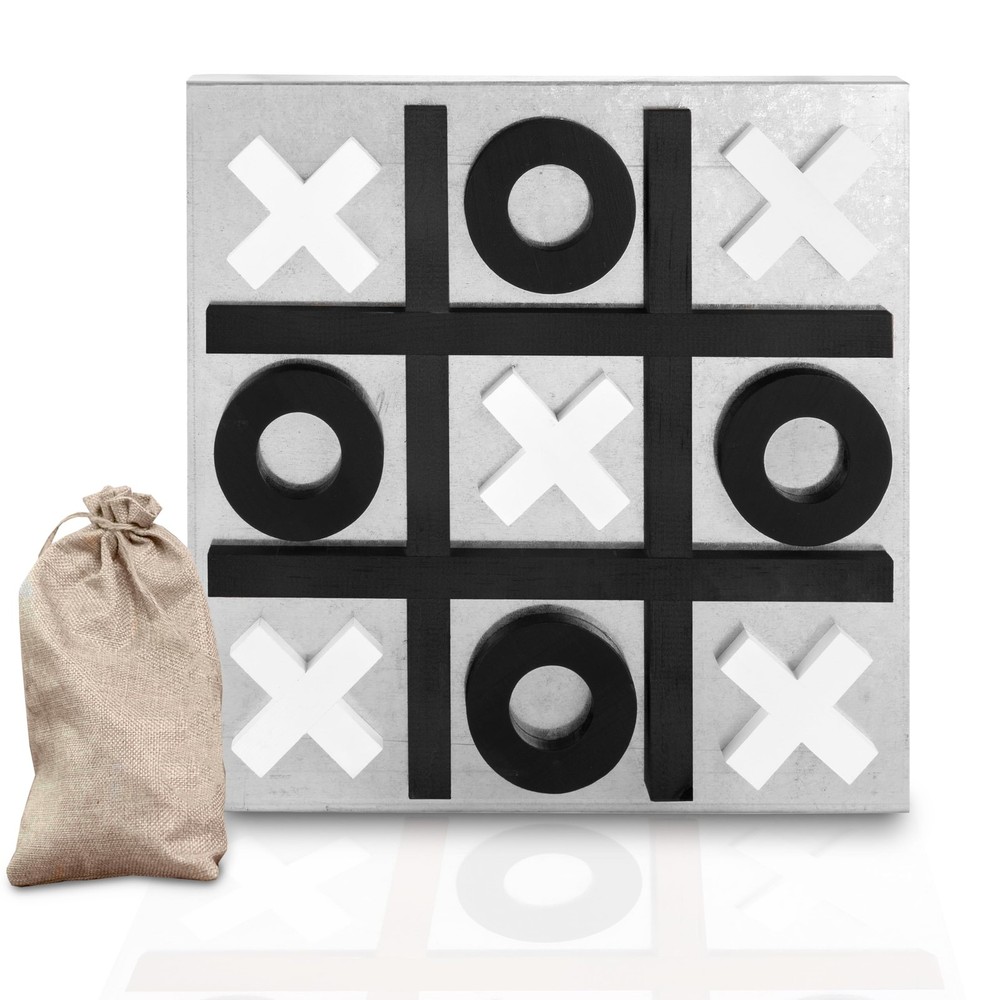 Play Platoon Magnetic Tic Tac Toe Game – Large Metal and Wooden Wall Mounted Boa