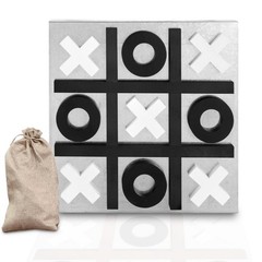 Play Platoon Magnetic Tic Tac Toe Game – Large Metal and Wooden Wall Mounted Boa