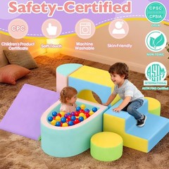 Indoor Foam Climbing Blocks & Ball Pit Set