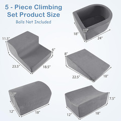 Climbing Toys for Toddlers, Foam Climbing Blocks and Ball Pit for Baby, 5Pc Kids