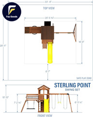 Backyard Discovery Sterling Point Cedar Wood Swing Set with Wave Slide Raised