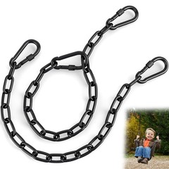 2 Pack 25in Heavy Duty Swing Chains with 4 Carabiners, Black Stainless Steel …
