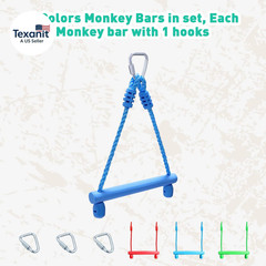3-Pack Kids Ninja Monkey Bars – Trapeze Swing Bars for Ninja Obstacle Course Att