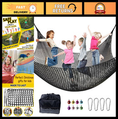 Heavy Duty Climbing Net for Kids – 14.8FT x 9.9FT Playground Safety Mesh, Jungle
