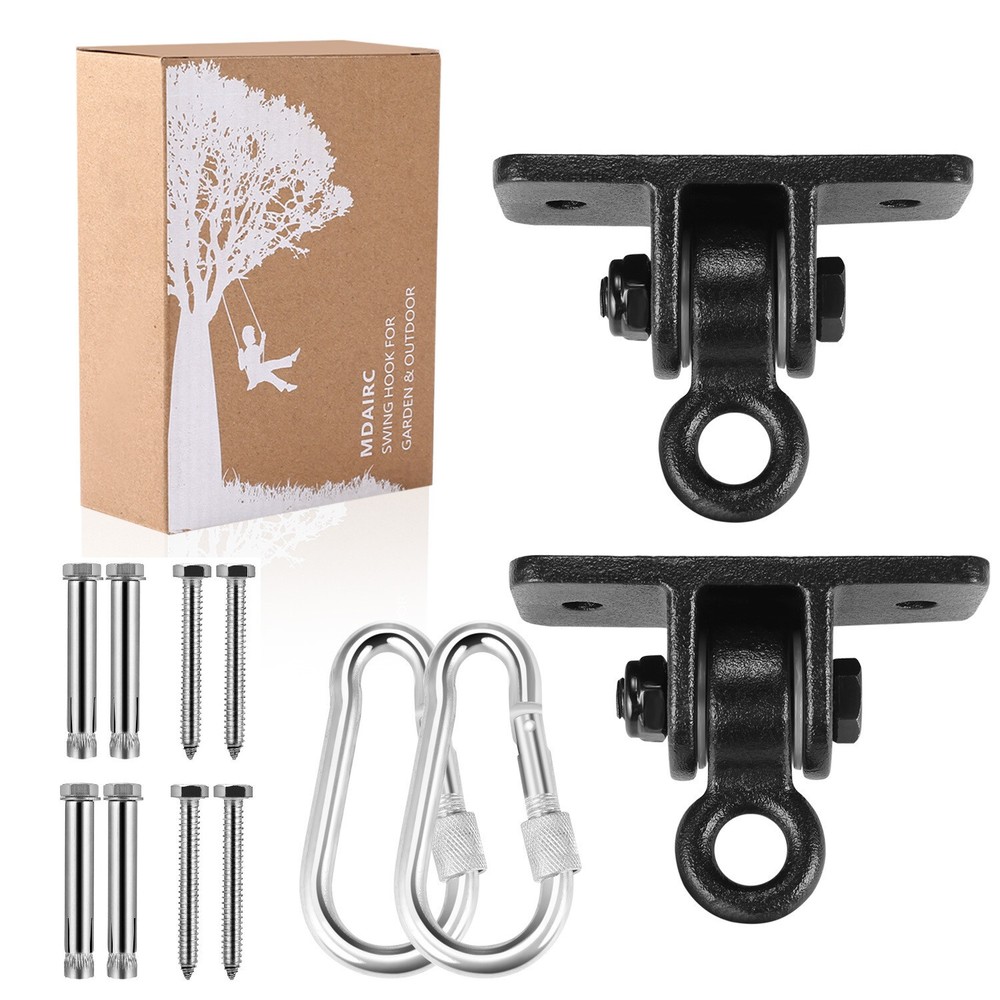 Black Swing Set Brackets, Heavy Duty Swing Hangers for Wooden Sets Playground