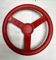 Red Toy Steering Wheel for Jungle Gyms or Playground Playsets Treehouse Fort 12″