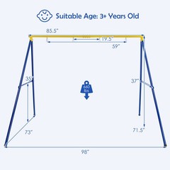 660 LBS Heavy-Duty Metal Swing Frame Extra Large Swing Stand for Adults and Kids