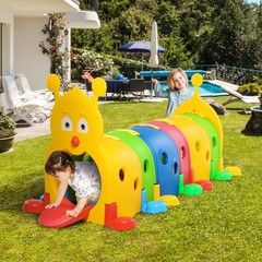 Kids Caterpillar Tunnel Climb-N-Crawl Play, 106.75″ x 39.75″ x 41.25″