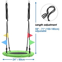 24″ Kids Tree Swing – Outdoor Small Saucer Swings with 900D Oxford Fabric, Ba…