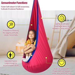 Kids Pod Swing Seat, Max 300 Lbs, Child Sensory Swing Chair Indoor & Outdoor The
