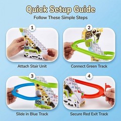 Dalmatian Racer Climbing Stairs Slide Toy – Spotty Dog Race Track Puppy Chasi…