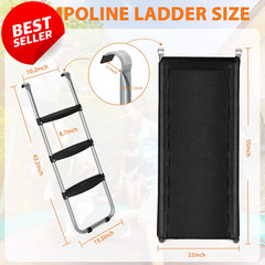 Universal Trampoline Ladder Slide Kit 3 Steps Wide Slide Ladder for Kids US