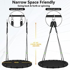 Tree Swing with PP Mat – Durable, Safe, and 40 inches diameter+No Extra Straps
