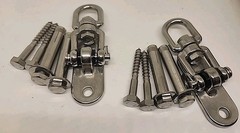 2 Pack 304 Stainless Steel Porch Swing Hanging Kit w/ Screws & Bolts Heavyweight