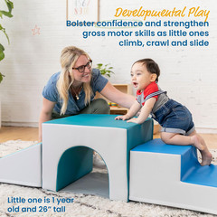 Softzone Single Tunnel Climber, Toddler Playset, Contemporary, 3-Piece