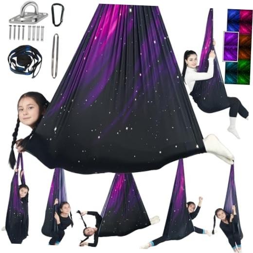 Sensory Swing for Kids Holds up to 300lbs Indoor & Outdoor Therapy Space Purple