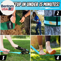 Complete Ninja Slackline Kit – 60Ft Long Slack Line for Backyard for Kids & Adul