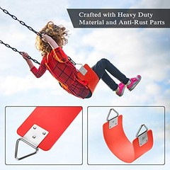 Swing Seat, 30.4 x 6 x 0.27 Inch Yard Swing for Kids & Adults with Metal Red