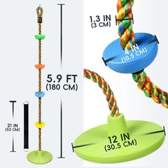 Tree Swing Climbing Rope Heavy Duty Replacement Leaf Green Indoor Outdoor