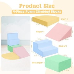 Educational 4-Piece Toddler Climbing Blocks – Soft, Safe, and Engaging Play