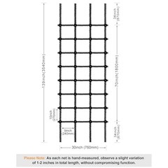 Climbing Cargo Net for Kids Outdoor 30″ x 139″ No-Knot Nylon Black – 30″ X 139″