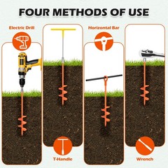 4 Pack 18″ Fully Welded Ground Anchors Shed Anchor Kit with 1/8″ Galvanized C…