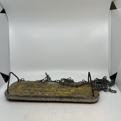 vtg metal flat swing seat w original chains 60” Long Chain industrial decor