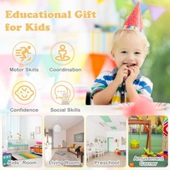5-in-1 Indoor Kids Wooden Climber Gym Playset With Climbing Rope & Climbing Wall