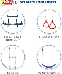 Sensory Swing & Grip Rings Adjustable Door Frame Pull-Up Bar for Kids Indoor Gym
