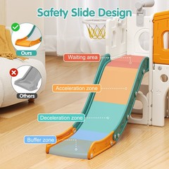 8 in 1 Toddler Climber Slide Playset Outdoor Indoor Slide Playset for Kids