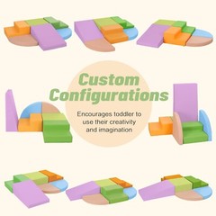 6-Piece Foam Climbing Blocks for Toddlers: Baby Foam Climbing Gym PU Leather …