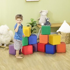 Foam Building Blocks 12 Pack 7.75in Educational Playset for Kids Ages 1-3