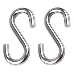 FDKJEJC 2 Pack 3.3-Inch Heavy Duty S Hooks, 304 Stainless Steel Swing Hammock…